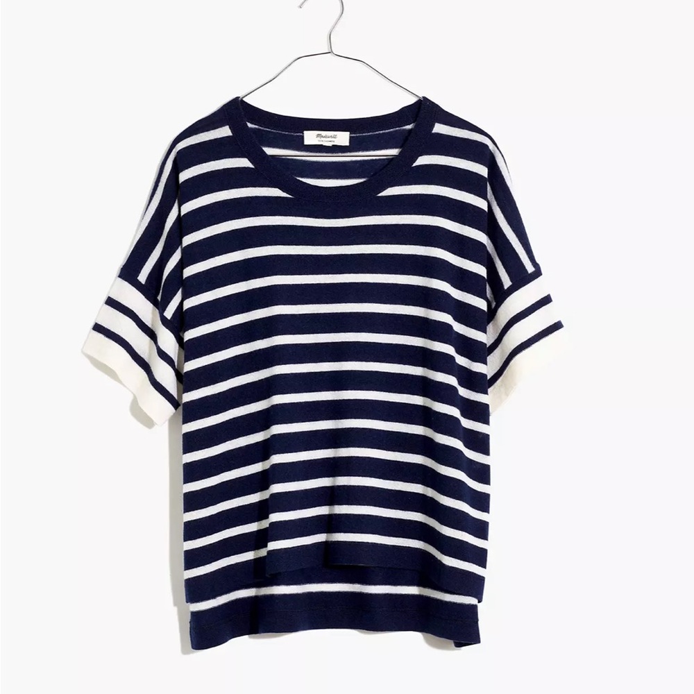 Madewell (Re)sponsible Weightless Cashmere Sweater Tee in Stripe, XS